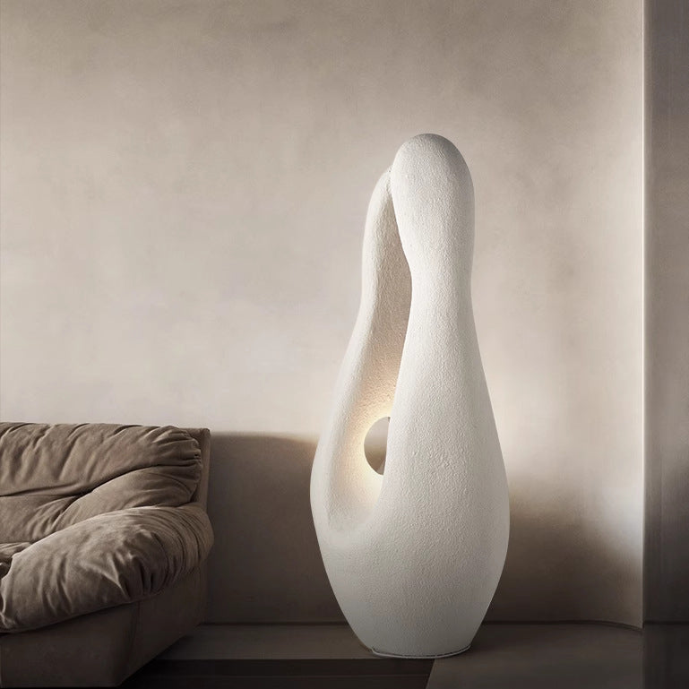 Contemporary Creative Polystyrene Irregular Statue 1-Light Standing Floor Lamp For Living Room