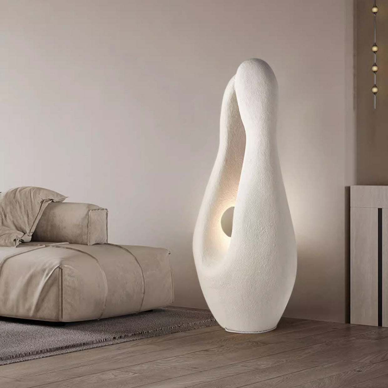 Contemporary Creative Polystyrene Irregular Statue 1-Light Standing Floor Lamp For Living Room