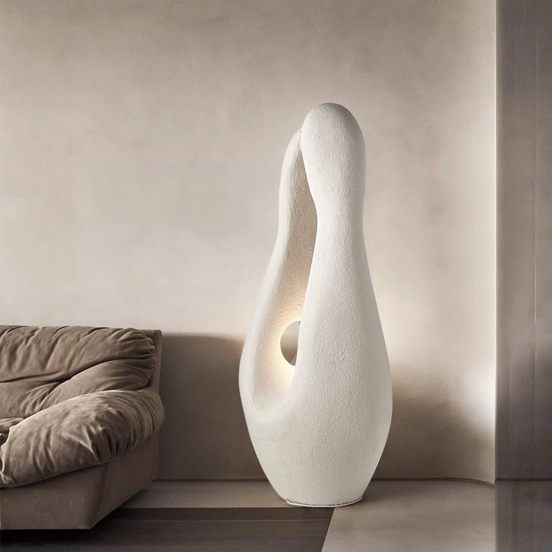 Contemporary Creative Polystyrene Irregular Statue 1-Light Standing Floor Lamp For Living Room