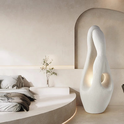 Contemporary Creative Polystyrene Irregular Statue 1-Light Standing Floor Lamp For Living Room