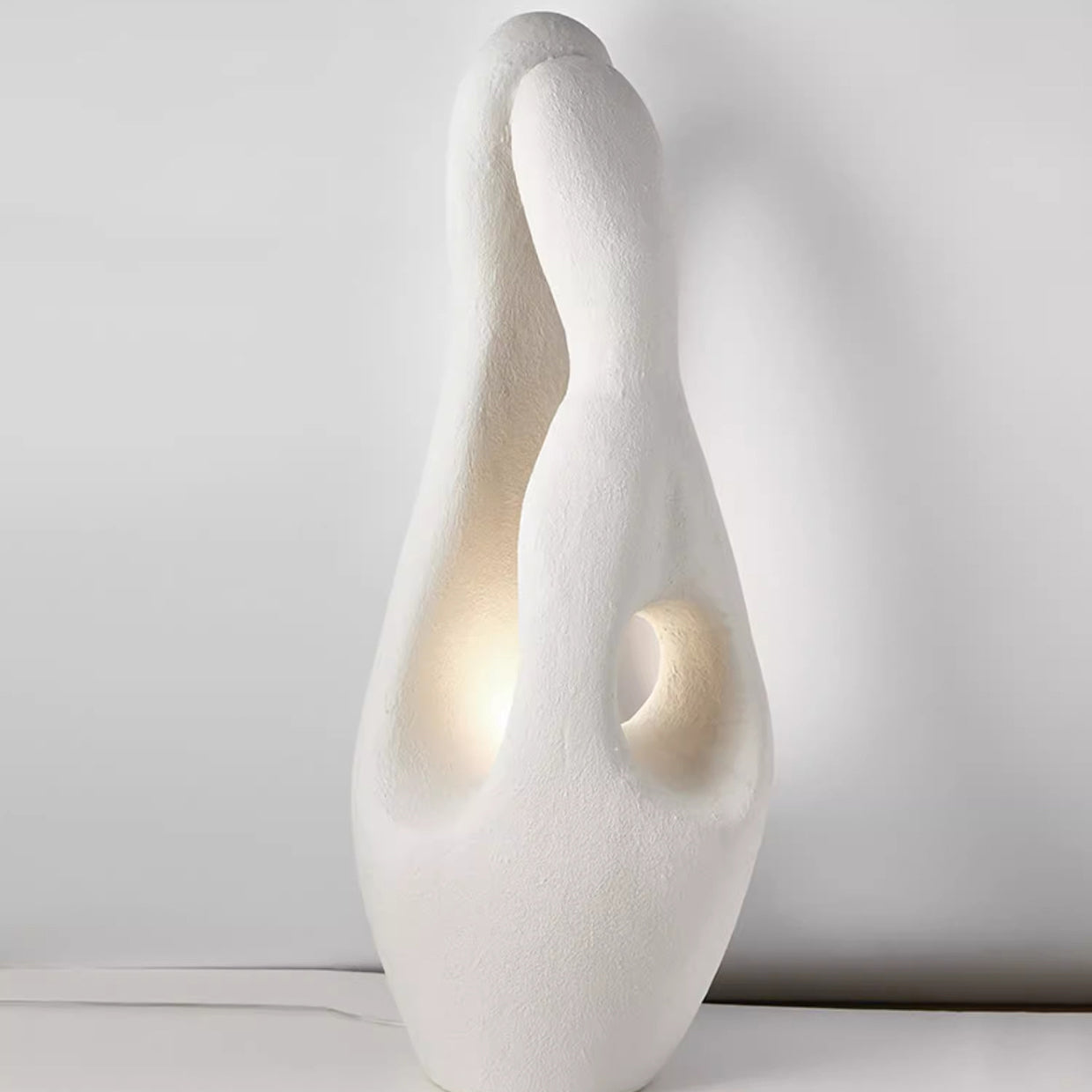 Contemporary Creative Polystyrene Irregular Statue 1-Light Standing Floor Lamp For Living Room