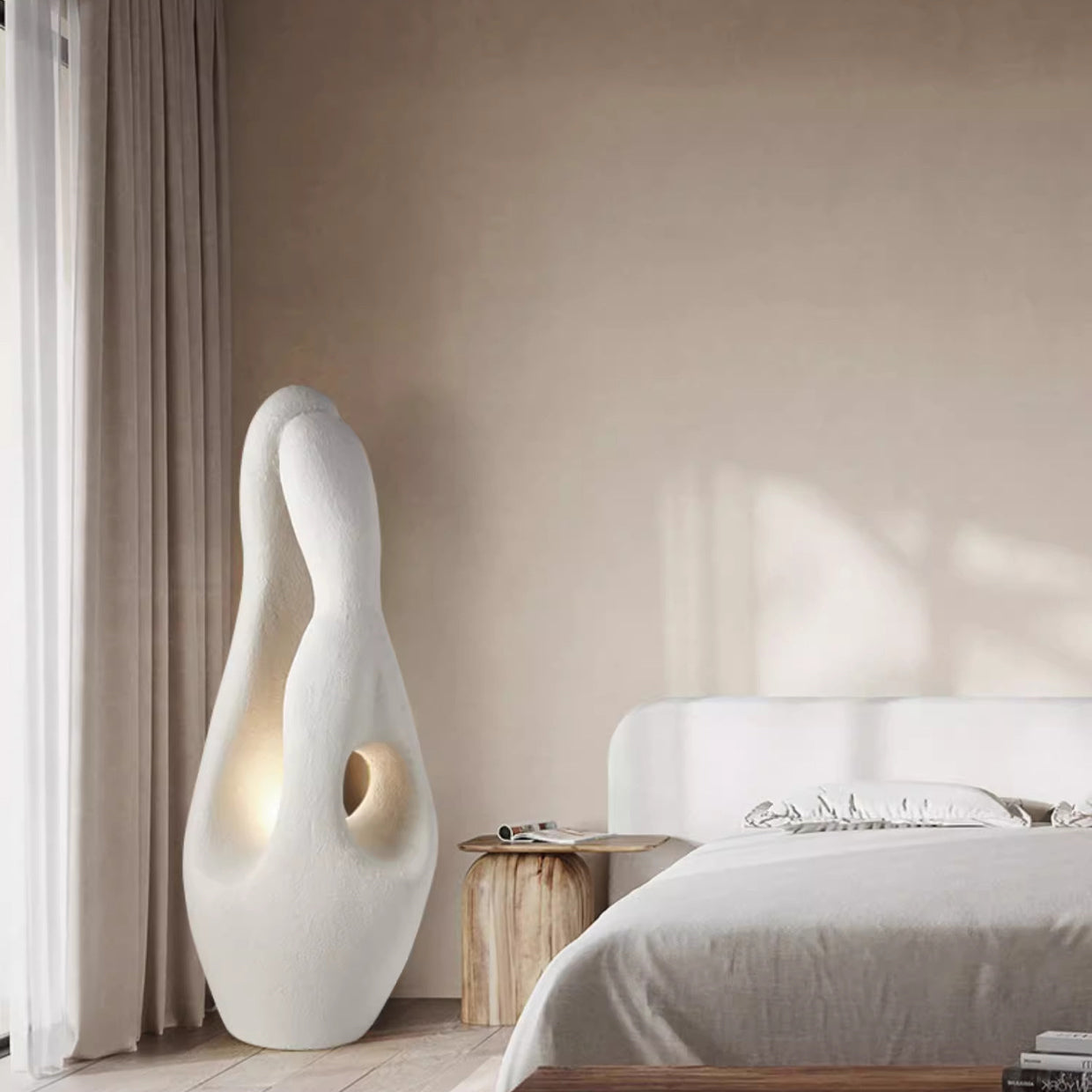 Contemporary Creative Polystyrene Irregular Statue 1-Light Standing Floor Lamp For Living Room