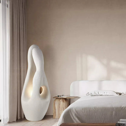 Contemporary Creative Polystyrene Irregular Statue 1-Light Standing Floor Lamp For Living Room