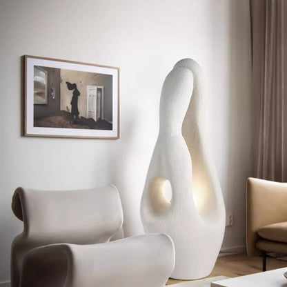 Contemporary Creative Polystyrene Irregular Statue 1-Light Standing Floor Lamp For Living Room