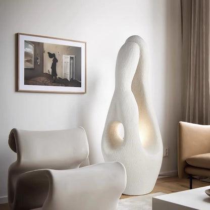 Contemporary Creative Polystyrene Irregular Statue 1-Light Standing Floor Lamp For Living Room