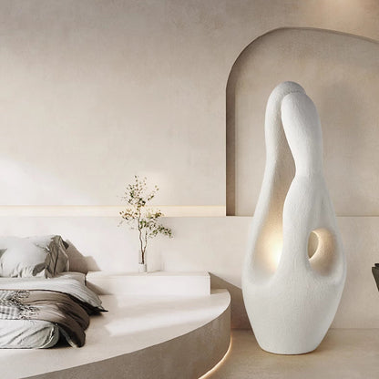Contemporary Creative Polystyrene Irregular Statue 1-Light Standing Floor Lamp For Living Room