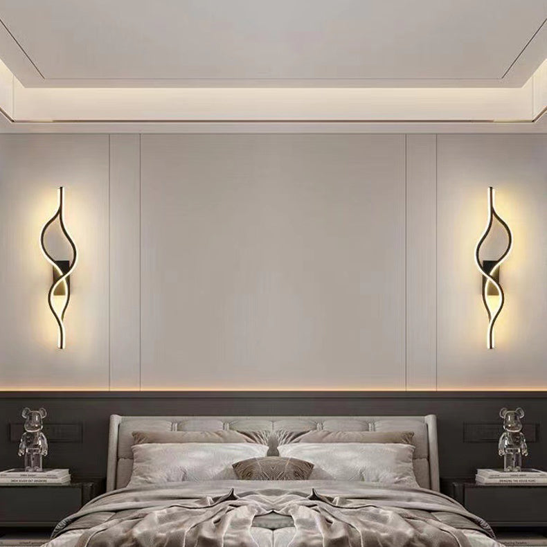 Contemporary Nordic Aluminum Zinc Alloy Iron Silica Strip Deer Grille LED Wall Sconce Lamp For Living Room