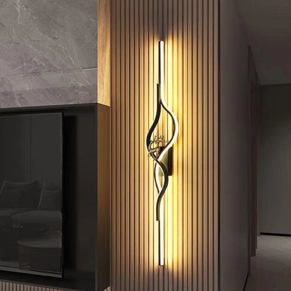 Contemporary Nordic Aluminum Zinc Alloy Iron Silica Strip Deer Grille LED Wall Sconce Lamp For Living Room