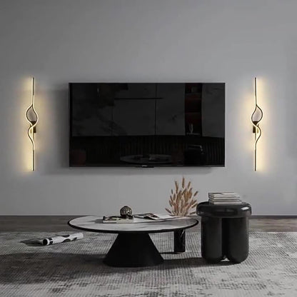Contemporary Nordic Aluminum Zinc Alloy Iron Silica Strip Deer Grille LED Wall Sconce Lamp For Living Room