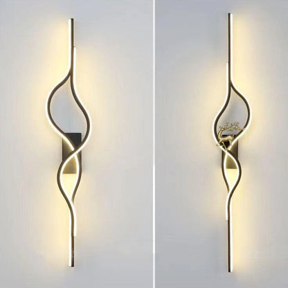 Contemporary Nordic Aluminum Zinc Alloy Iron Silica Strip Deer Grille LED Wall Sconce Lamp For Living Room