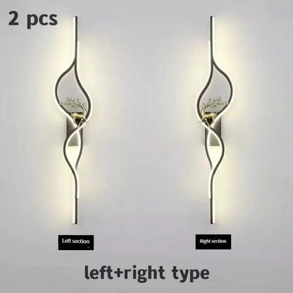 Contemporary Nordic Aluminum Zinc Alloy Iron Silica Strip Deer Grille LED Wall Sconce Lamp For Living Room