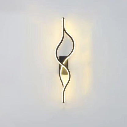 Contemporary Nordic Aluminum Zinc Alloy Iron Silica Strip Deer Grille LED Wall Sconce Lamp For Living Room