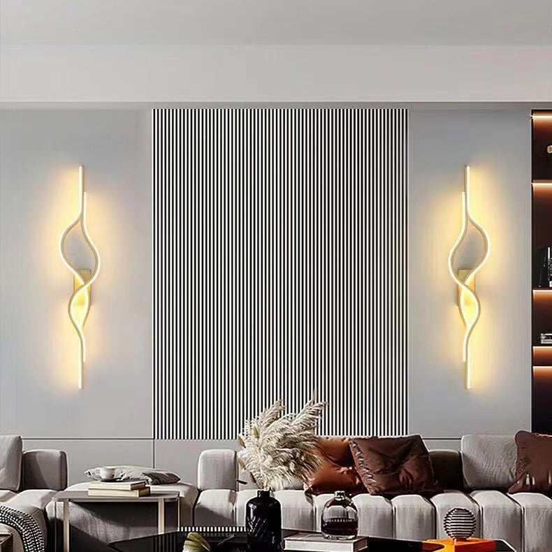 Contemporary Nordic Aluminum Zinc Alloy Iron Silica Strip Deer Grille LED Wall Sconce Lamp For Living Room