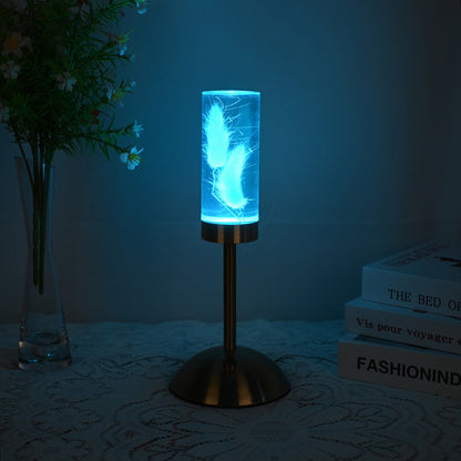 Contemporary Creative USB Rechargeable Eternal Flower Daisy Dandelion Cylinder Iron Acrylic LED Table Lamp Night Light For Bedside