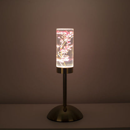 Contemporary Creative USB Rechargeable Eternal Flower Daisy Dandelion Cylinder Iron Acrylic LED Table Lamp Night Light For Bedside