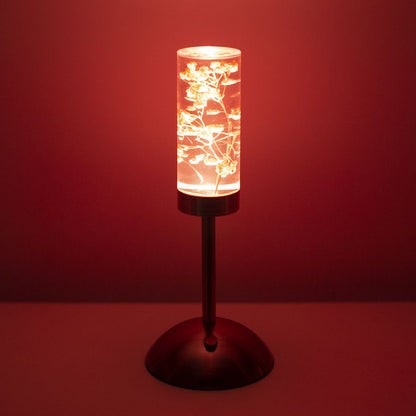 Contemporary Creative USB Rechargeable Eternal Flower Daisy Dandelion Cylinder Iron Acrylic LED Table Lamp Night Light For Bedside