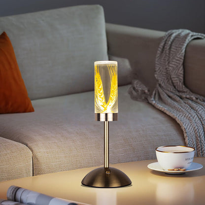 Contemporary Creative USB Rechargeable Eternal Flower Daisy Dandelion Cylinder Iron Acrylic LED Table Lamp Night Light For Bedside
