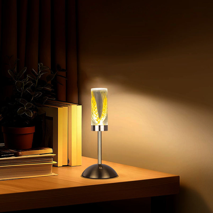 Contemporary Creative USB Rechargeable Eternal Flower Daisy Dandelion Cylinder Iron Acrylic LED Table Lamp Night Light For Bedside