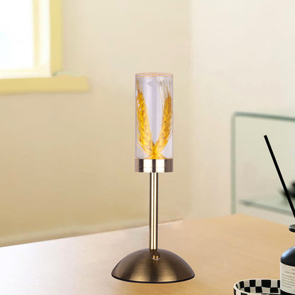 Contemporary Creative USB Rechargeable Eternal Flower Daisy Dandelion Cylinder Iron Acrylic LED Table Lamp Night Light For Bedside