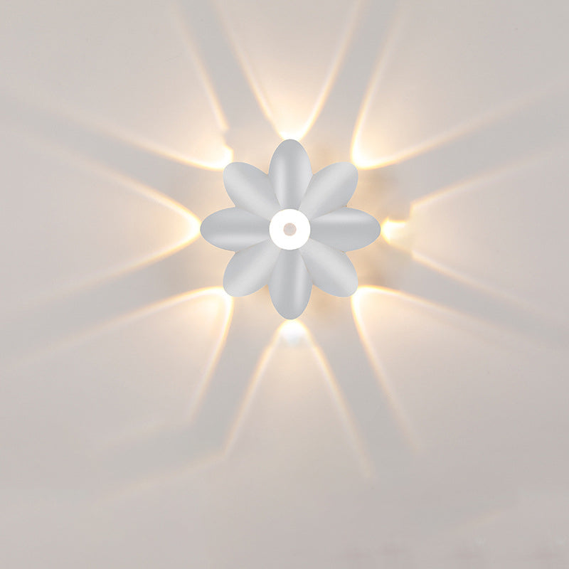 Contemporary Scandinavian Waterproof Aluminum Acrylic Flower LED Wall Sconce Lamp For Outdoor Patio
