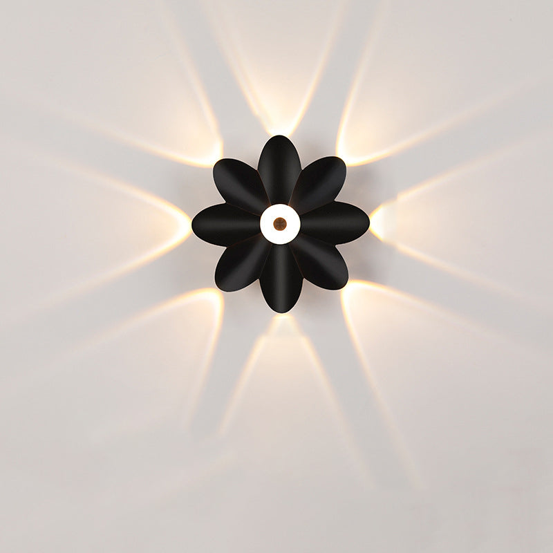 Contemporary Scandinavian Waterproof Aluminum Acrylic Flower LED Wall Sconce Lamp For Outdoor Patio