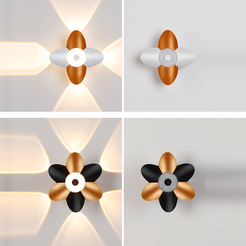 Contemporary Scandinavian Waterproof Aluminum Acrylic Flower LED Wall Sconce Lamp For Outdoor Patio
