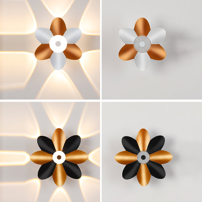 Contemporary Scandinavian Waterproof Aluminum Acrylic Flower LED Wall Sconce Lamp For Outdoor Patio