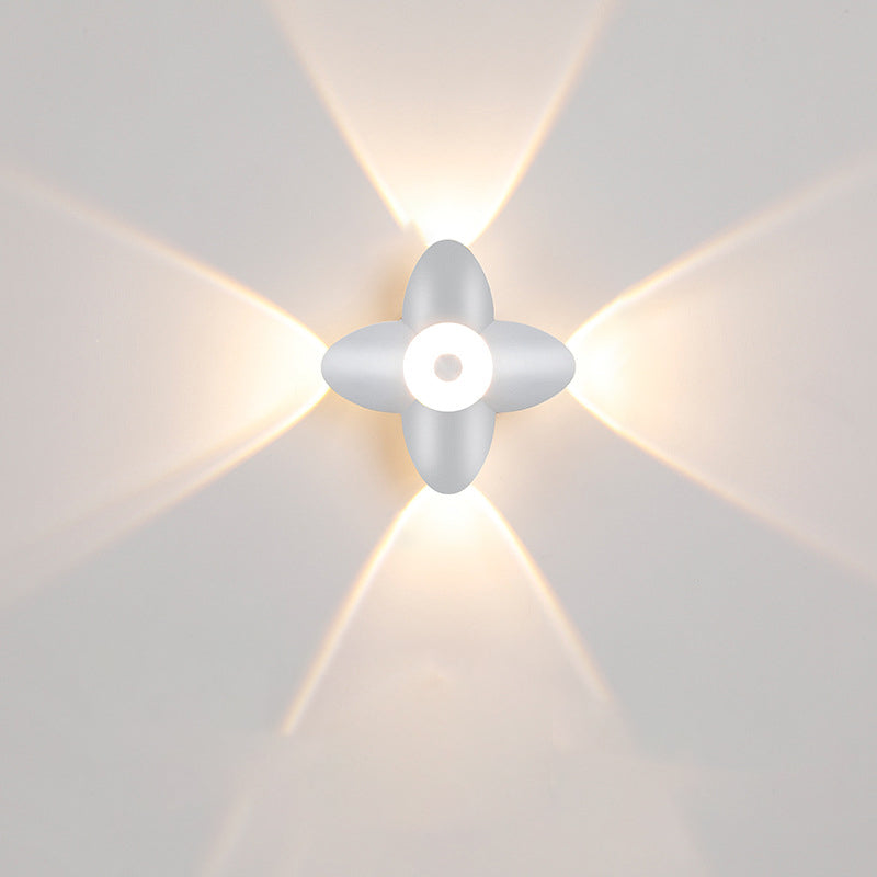Contemporary Scandinavian Waterproof Aluminum Acrylic Flower LED Wall Sconce Lamp For Outdoor Patio