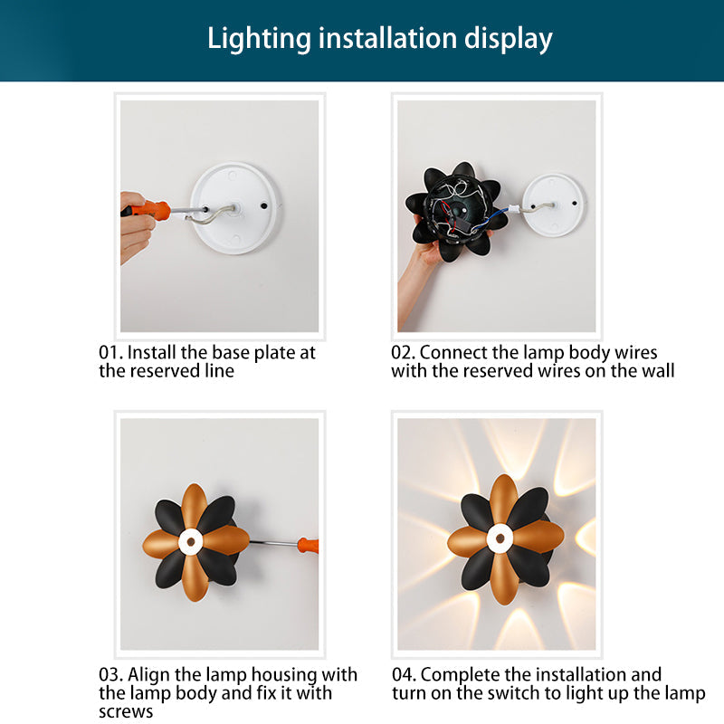 Contemporary Scandinavian Waterproof Aluminum Acrylic Flower LED Wall Sconce Lamp For Outdoor Patio
