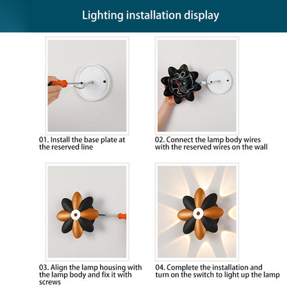 Contemporary Scandinavian Waterproof Aluminum Acrylic Flower LED Wall Sconce Lamp For Outdoor Patio