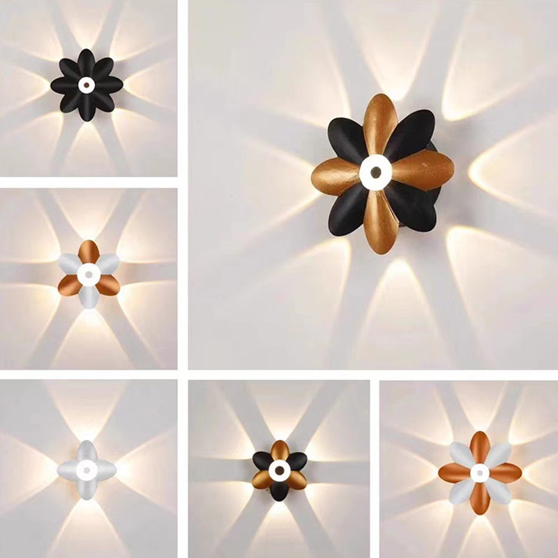 Contemporary Scandinavian Waterproof Aluminum Acrylic Flower LED Wall Sconce Lamp For Outdoor Patio
