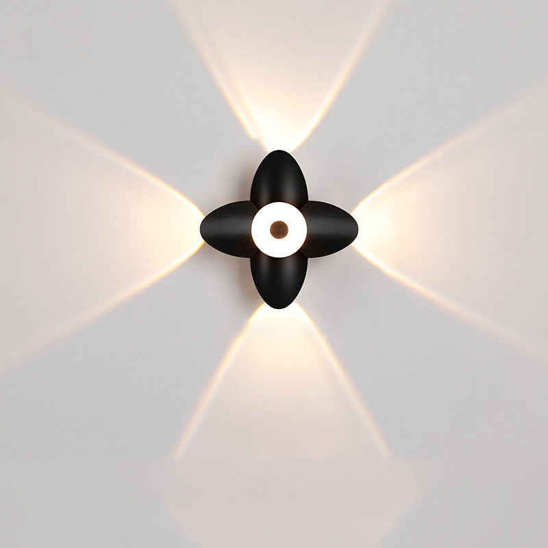 Contemporary Scandinavian Waterproof Aluminum Acrylic Flower LED Wall Sconce Lamp For Outdoor Patio