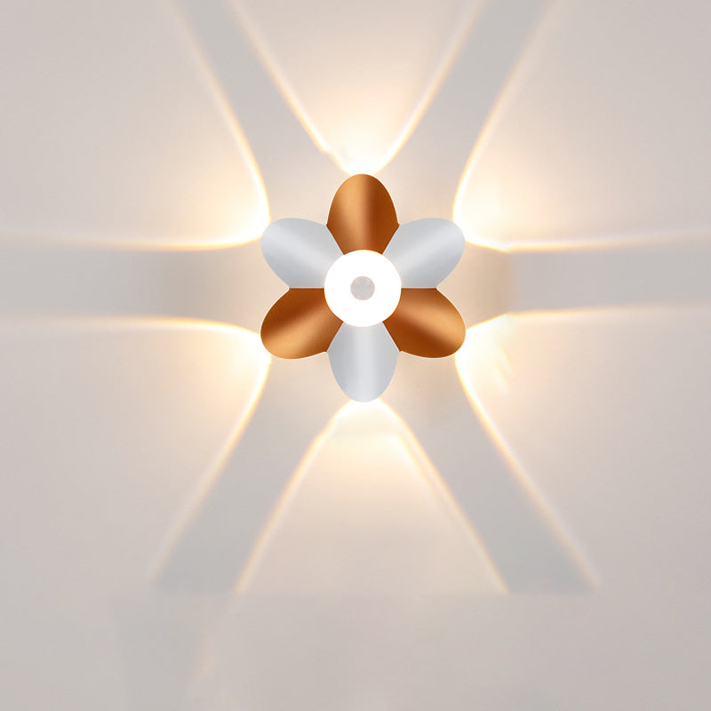 Contemporary Scandinavian Waterproof Aluminum Acrylic Flower LED Wall Sconce Lamp For Outdoor Patio