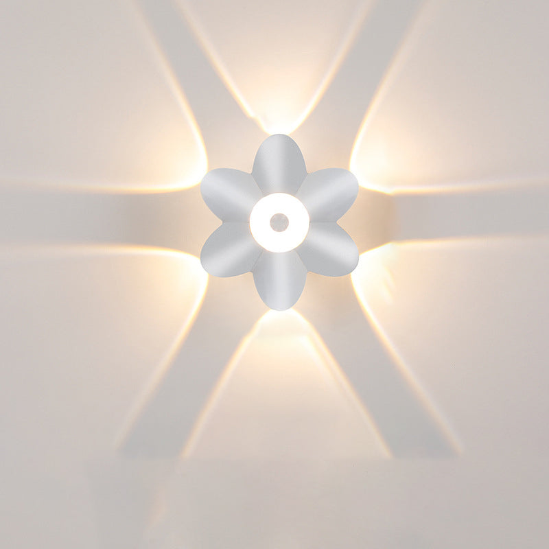 Contemporary Scandinavian Waterproof Aluminum Acrylic Flower LED Wall Sconce Lamp For Outdoor Patio