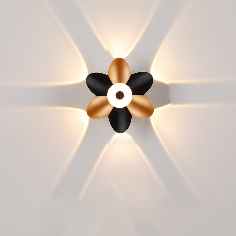 Contemporary Scandinavian Waterproof Aluminum Acrylic Flower LED Wall Sconce Lamp For Outdoor Patio