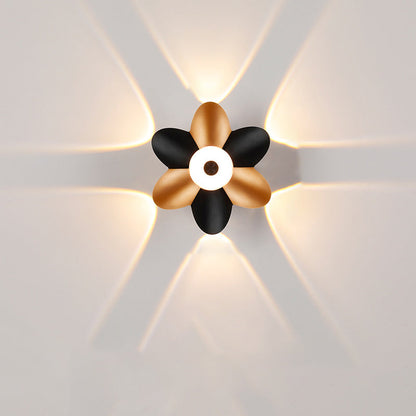 Contemporary Scandinavian Waterproof Aluminum Acrylic Flower LED Wall Sconce Lamp For Outdoor Patio