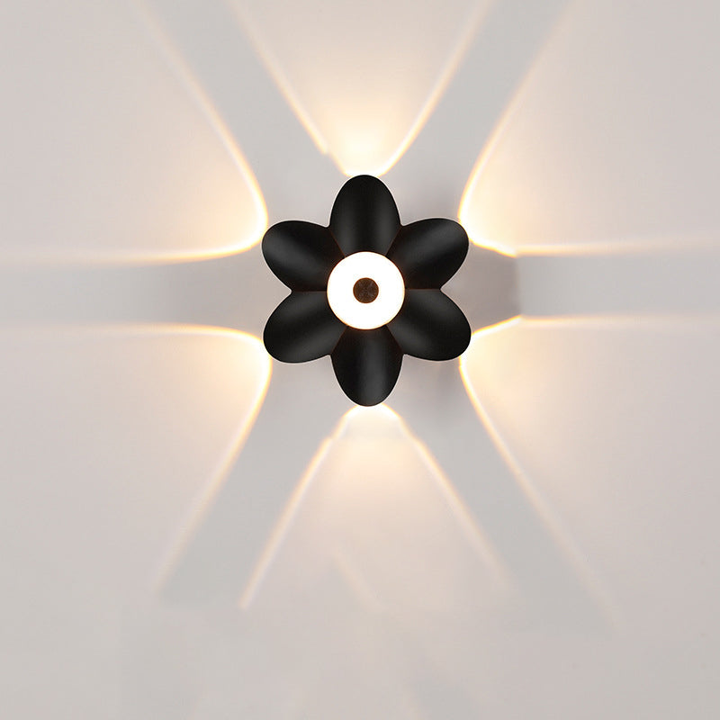 Contemporary Scandinavian Waterproof Aluminum Acrylic Flower LED Wall Sconce Lamp For Outdoor Patio