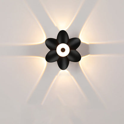 Contemporary Scandinavian Waterproof Aluminum Acrylic Flower LED Wall Sconce Lamp For Outdoor Patio