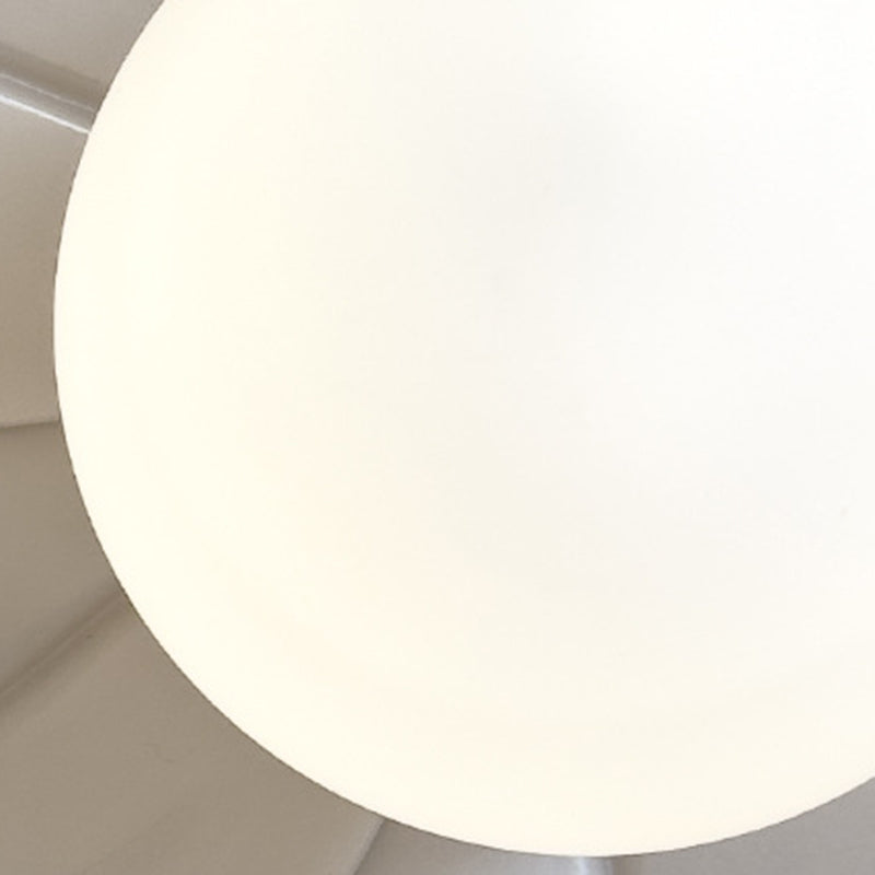 Contemporary Nordic Resin Glass Iron Flower Pull Chain 1-Light Wall Sconce Lamp For Bedside