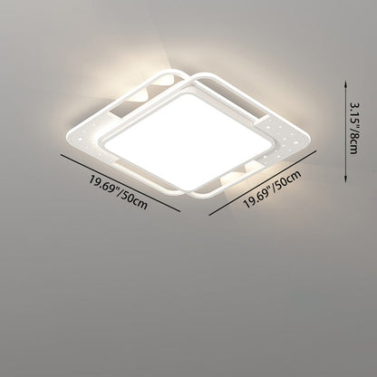 Contemporary Nordic Iron Acrylic Rectangular Square Round Star Spotlight LED Flush Mount Ceiling Light For Bedroom