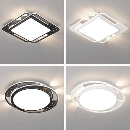 Contemporary Nordic Iron Acrylic Rectangular Square Round Star Spotlight LED Flush Mount Ceiling Light For Bedroom