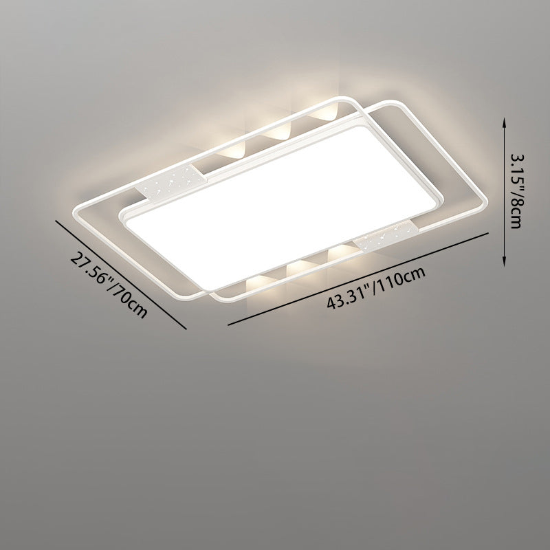 Contemporary Nordic Iron Acrylic Rectangular Square Round Star Spotlight LED Flush Mount Ceiling Light For Bedroom