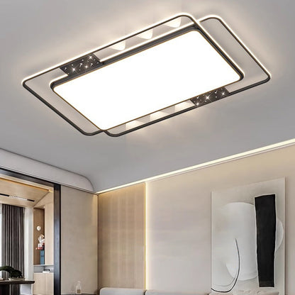 Contemporary Nordic Iron Acrylic Rectangular Square Round Star Spotlight LED Flush Mount Ceiling Light For Bedroom