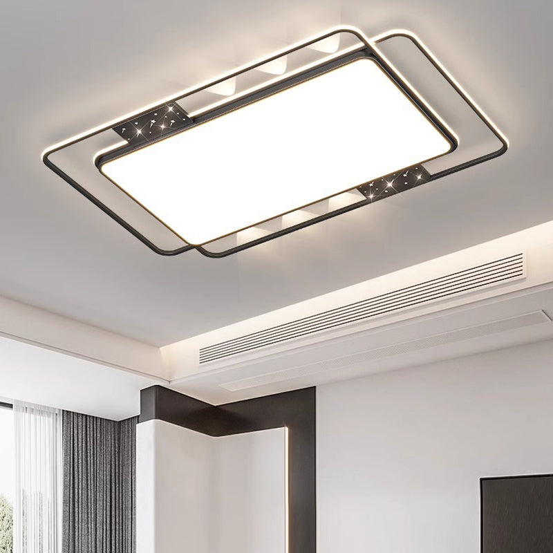 Contemporary Nordic Iron Acrylic Rectangular Square Round Star Spotlight LED Flush Mount Ceiling Light For Bedroom
