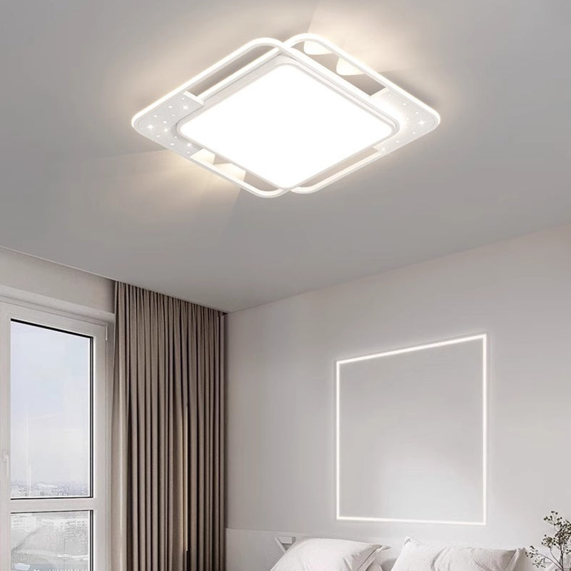 Contemporary Nordic Iron Acrylic Rectangular Square Round Star Spotlight LED Flush Mount Ceiling Light For Bedroom