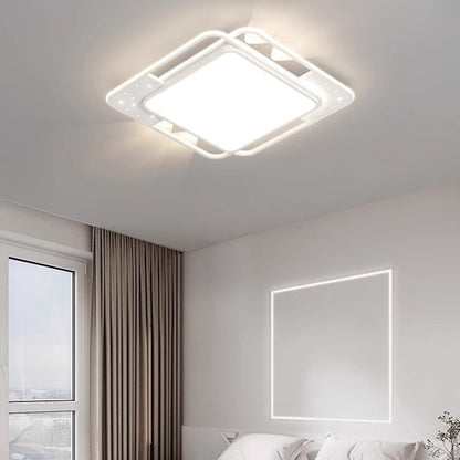 Contemporary Nordic Iron Acrylic Rectangular Square Round Star Spotlight LED Flush Mount Ceiling Light For Bedroom
