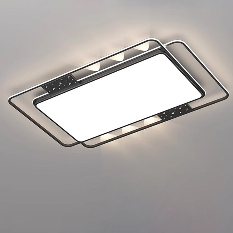 Contemporary Nordic Iron Acrylic Rectangular Square Round Star Spotlight LED Flush Mount Ceiling Light For Bedroom