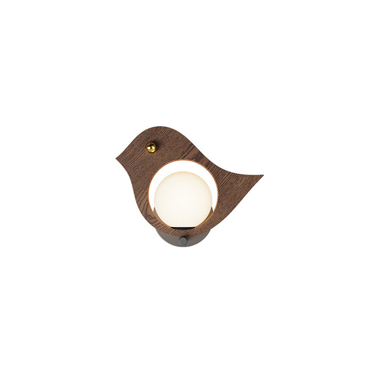 Contemporary Scandinavian Iron Acrylic Bird Whale Ball 1-Light Wall Sconce Lamp For Bedside