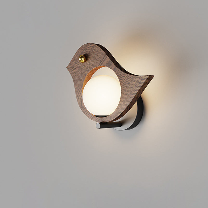 Contemporary Scandinavian Iron Acrylic Bird Whale Ball 1-Light Wall Sconce Lamp For Bedside
