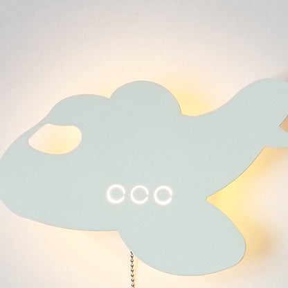 Contemporary Creative Battery Kids Iron Cloud Star Animal Cartoon Pull Chain LED Wall Sconce Lamp For Bedside